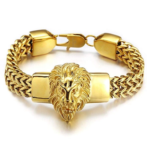 Lion Bracelet Stainless Steel Heavy 12mm - Picture 2 of 4